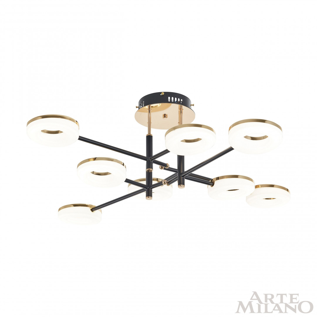 Потолочная светодиодный светильник Arte Milano Ferrara 272999/8 BK/GD в #REGION_NAME_DECLINE_PP#