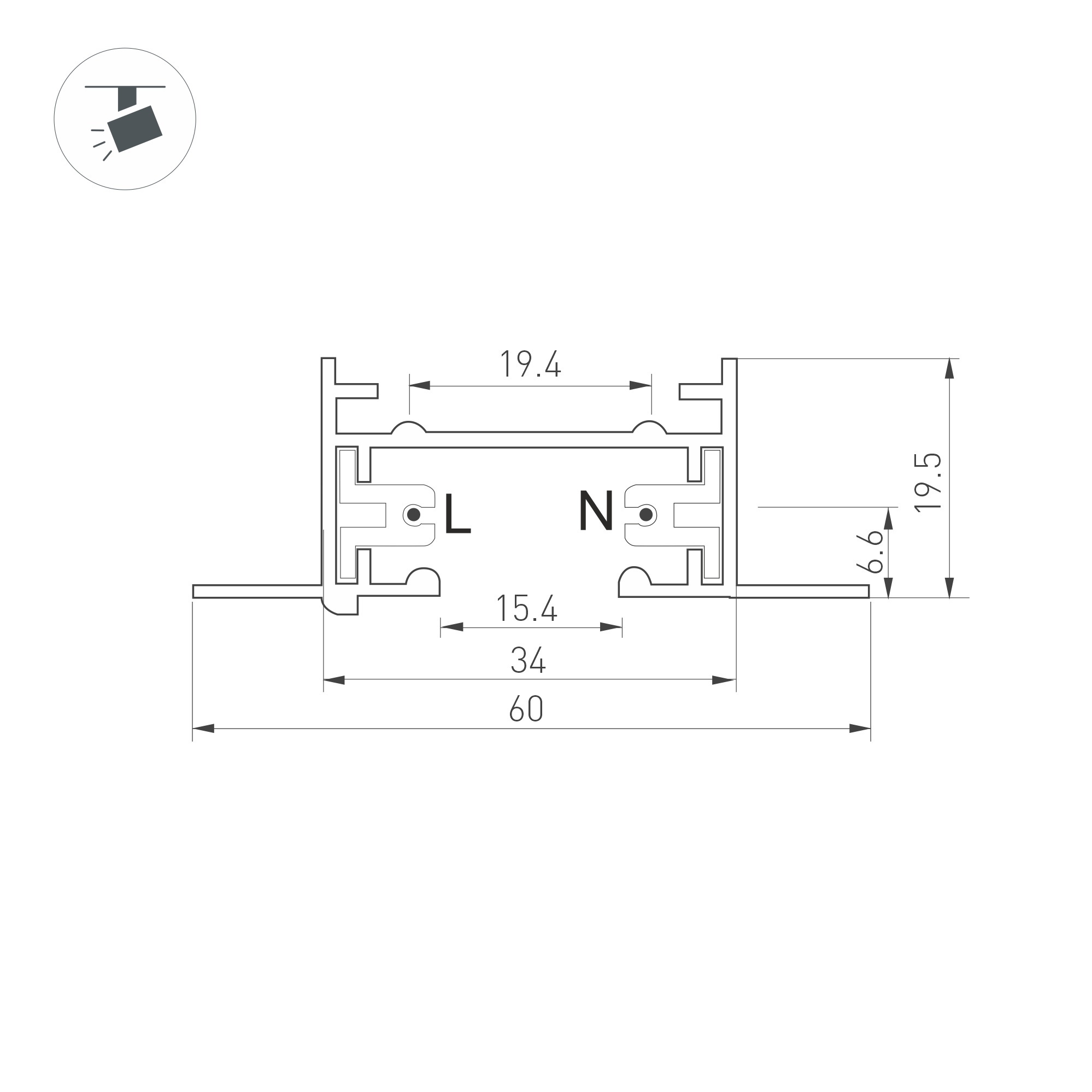 Шинопровод Arlight LGD-2TR-TRACK-F-1000-WH-M (C) 038670 в Санкт-Петербурге