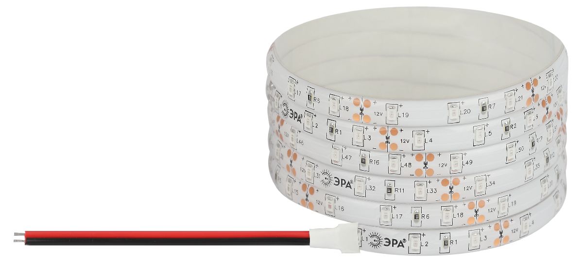 Светодиодная лента Эра 12В 2835 4,8Вт/м красный 5м IP65 LS2835-4,8-60-12-R-IP65-1 year-5m Б0059899 в Санкт-Петербурге