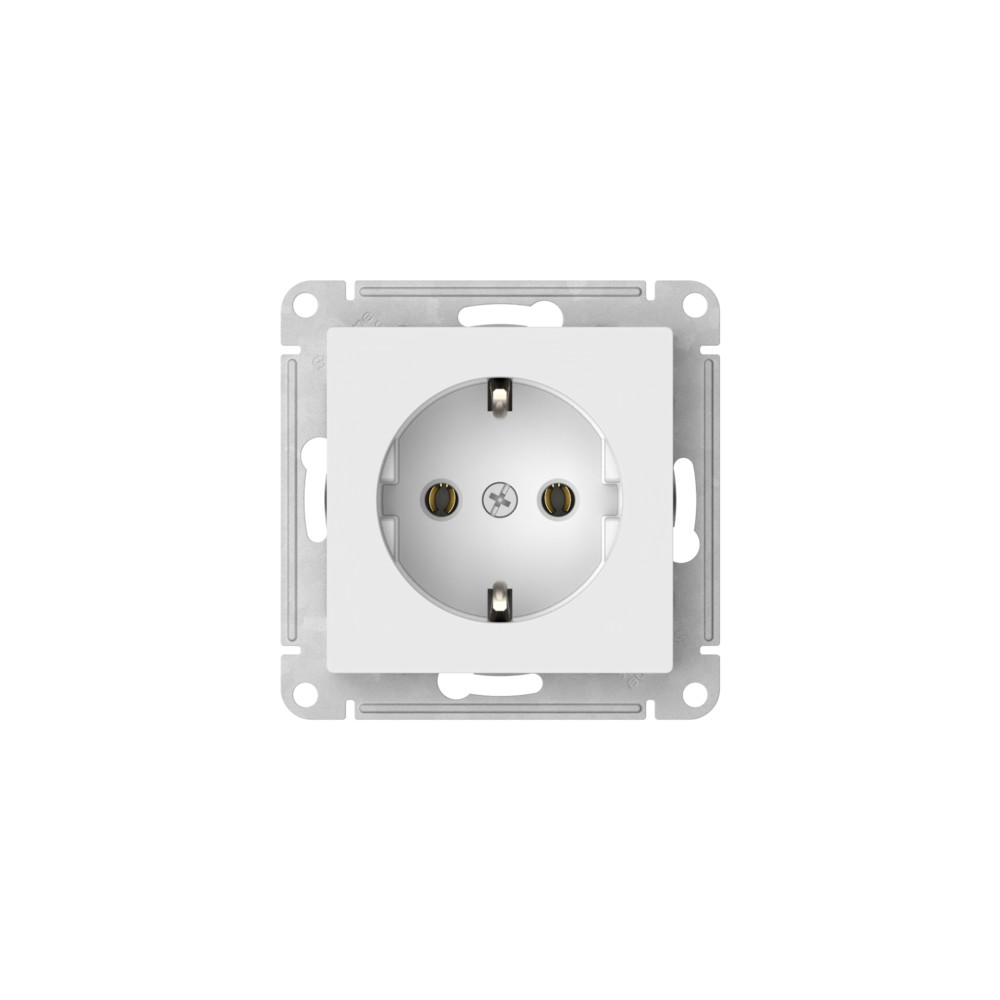 Розетка с заземлением, 16А, мех., быстрозажим. клем. Systeme Electric AtlasDesign Белый ATN000143S в Санкт-Петербурге