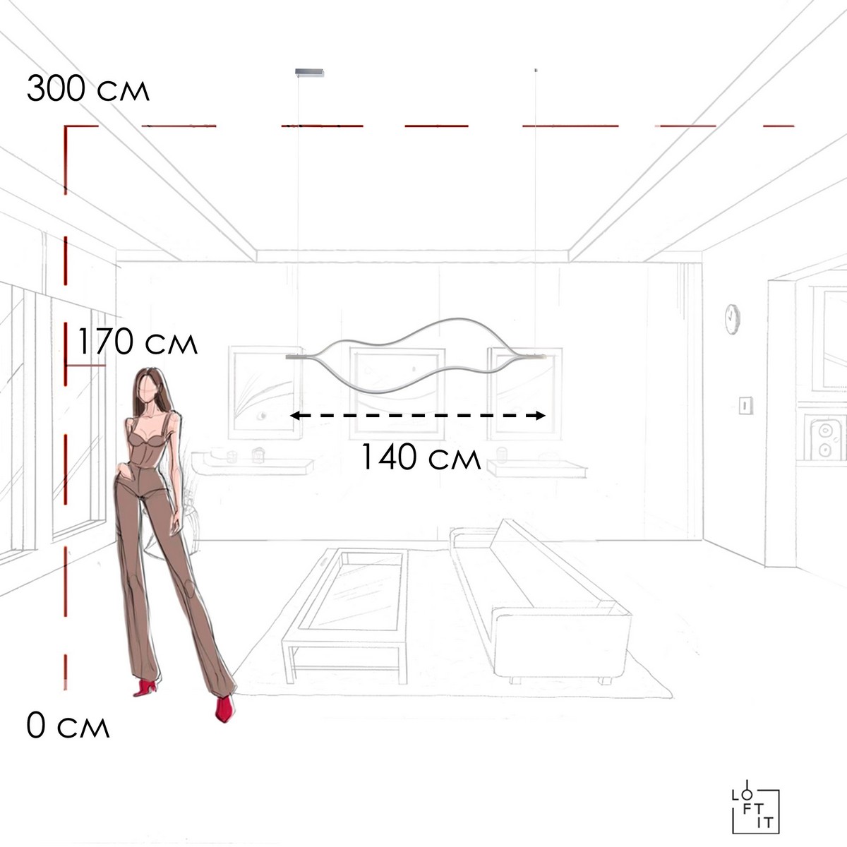 Подвесной светильник Loft IT Tape Light 10403/1400 SN в Санкт-Петербурге