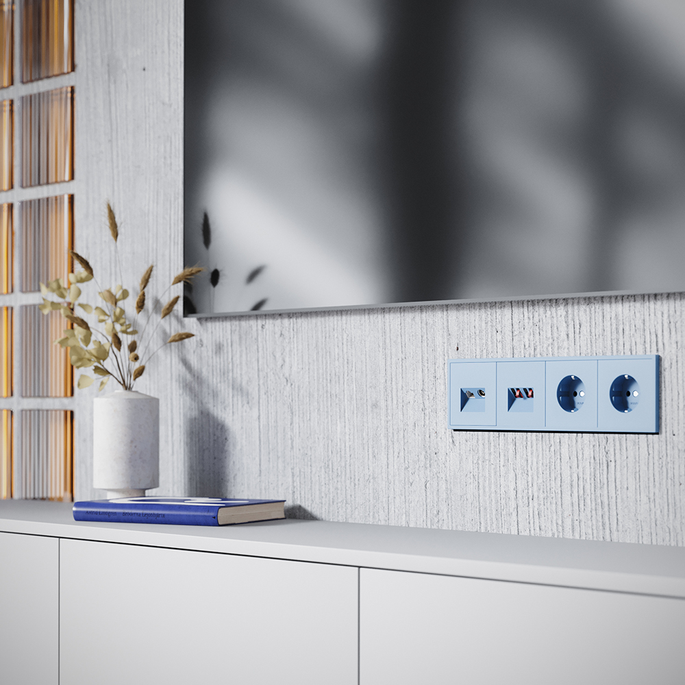 Накладка для розетки TV+RJ45 кат. 6 Voltum S70 (деним) VLS002715 в Санкт-Петербурге