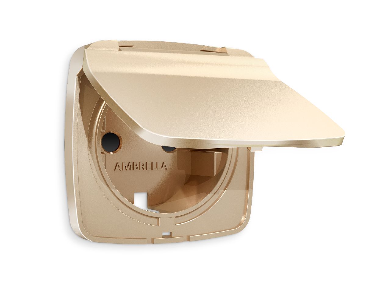 Лицевая панель для розетки с/з со шторками и крышкой Ambrella Volt Omega OP6080 в Санкт-Петербурге