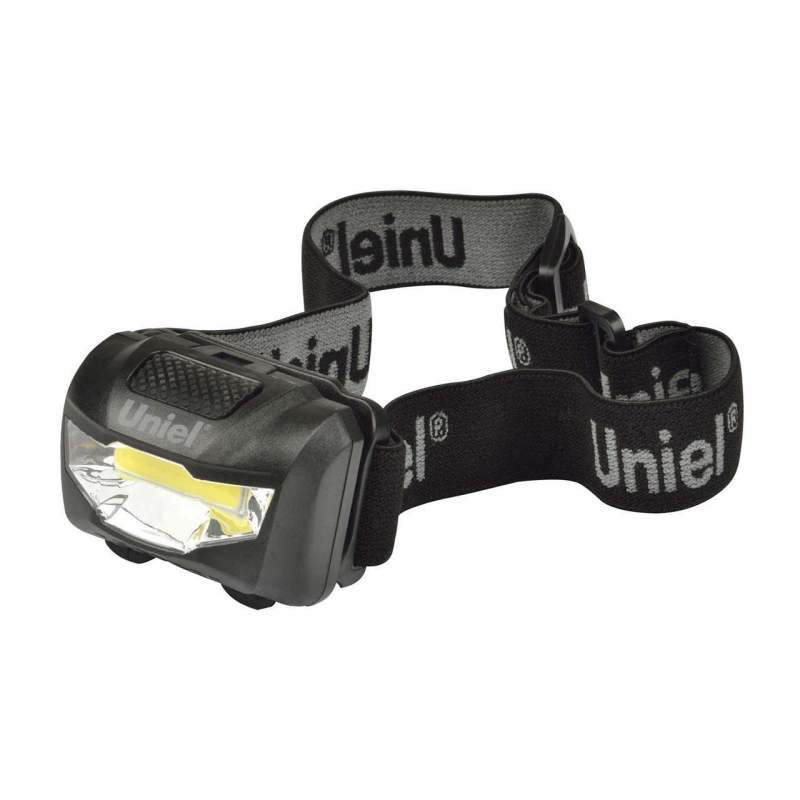 Налобный светодиодный фонарь (UL-00001379) Uniel от батареек 120 лм S-HL017-C Black в Санкт-Петербурге