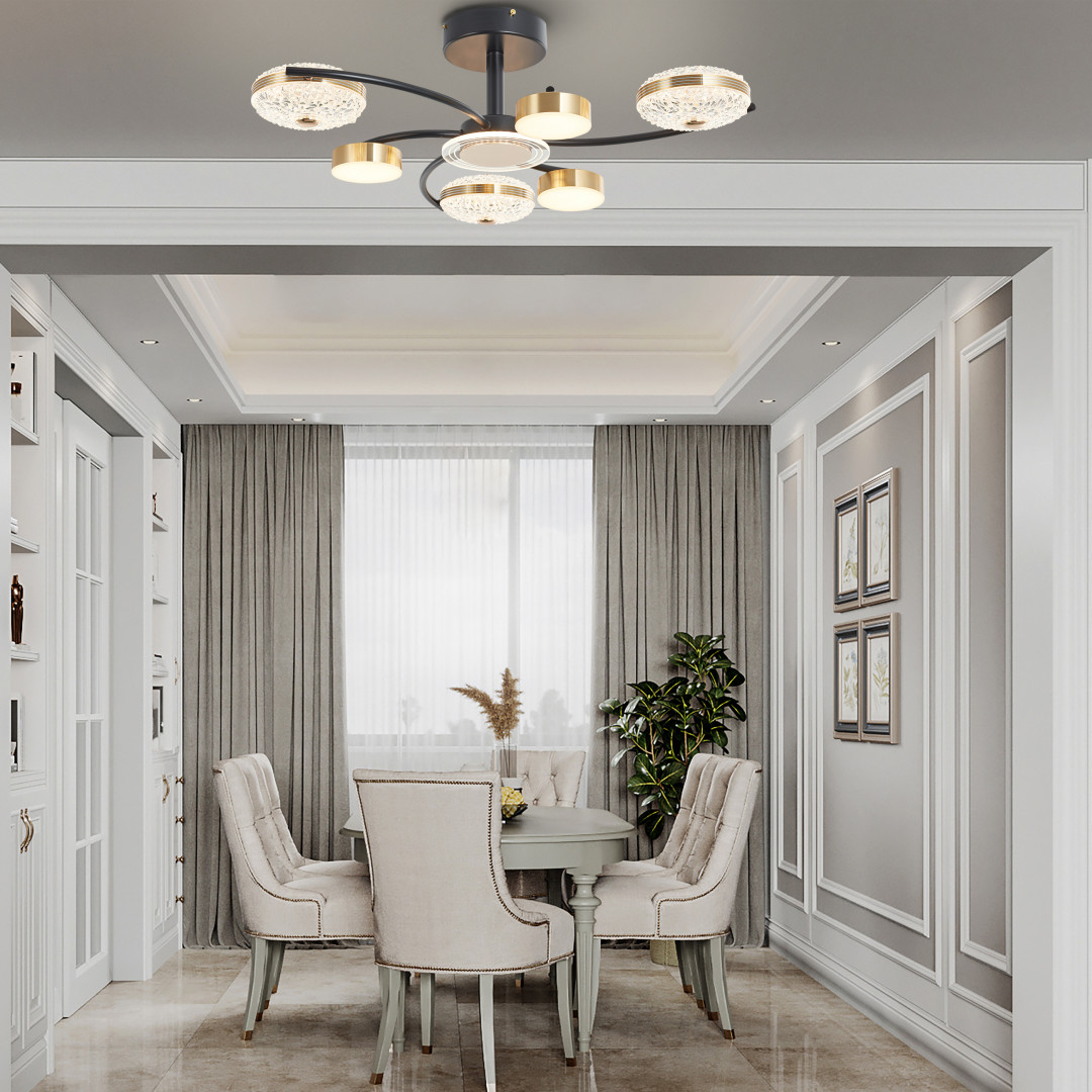 Потолочная люстра Arte Milano Ferrara 279169/3+3 BK/GD в #REGION_NAME_DECLINE_PP#