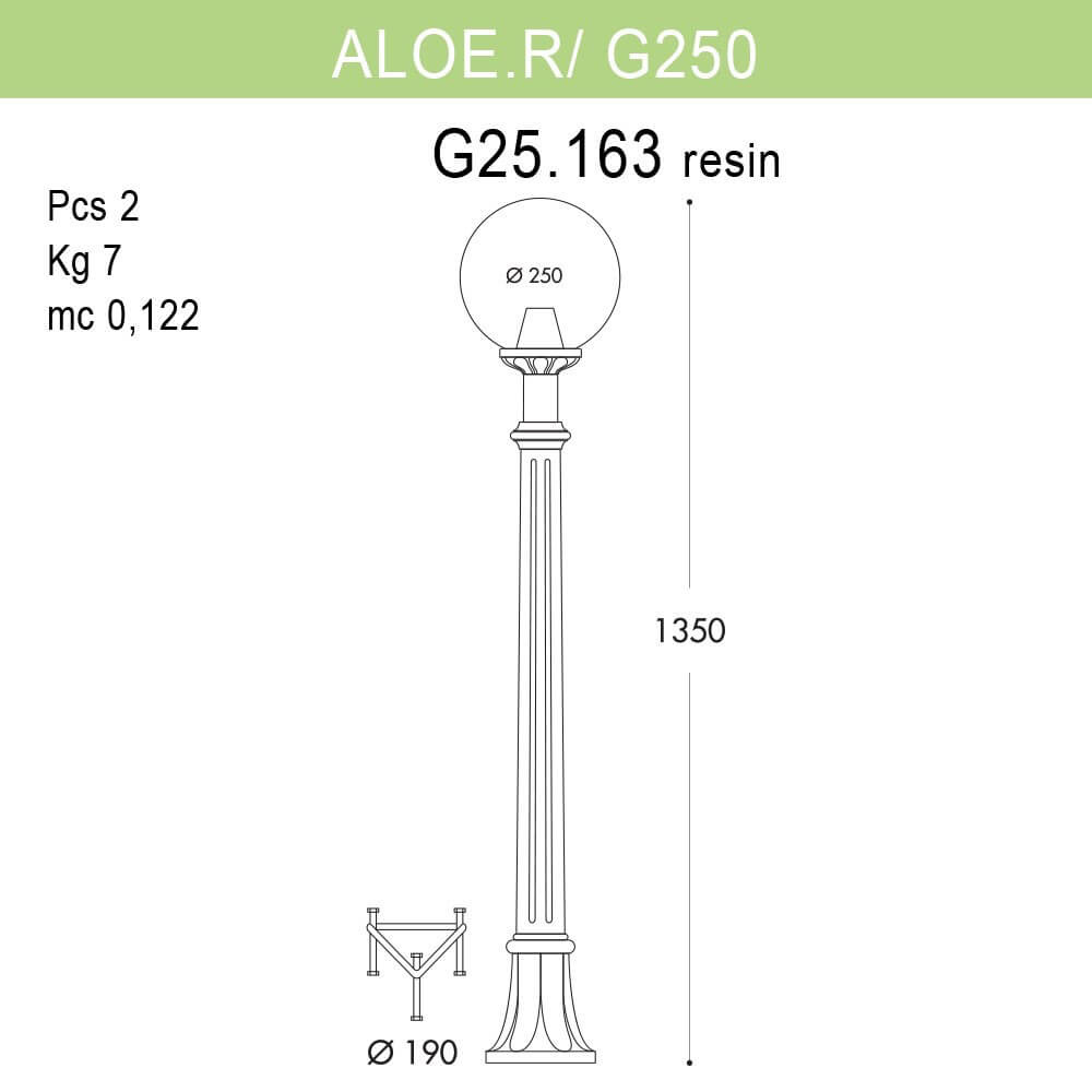 Уличный светильник Fumagalli Aloe R/G250 G25.163.000.AZE27 в Санкт-Петербурге