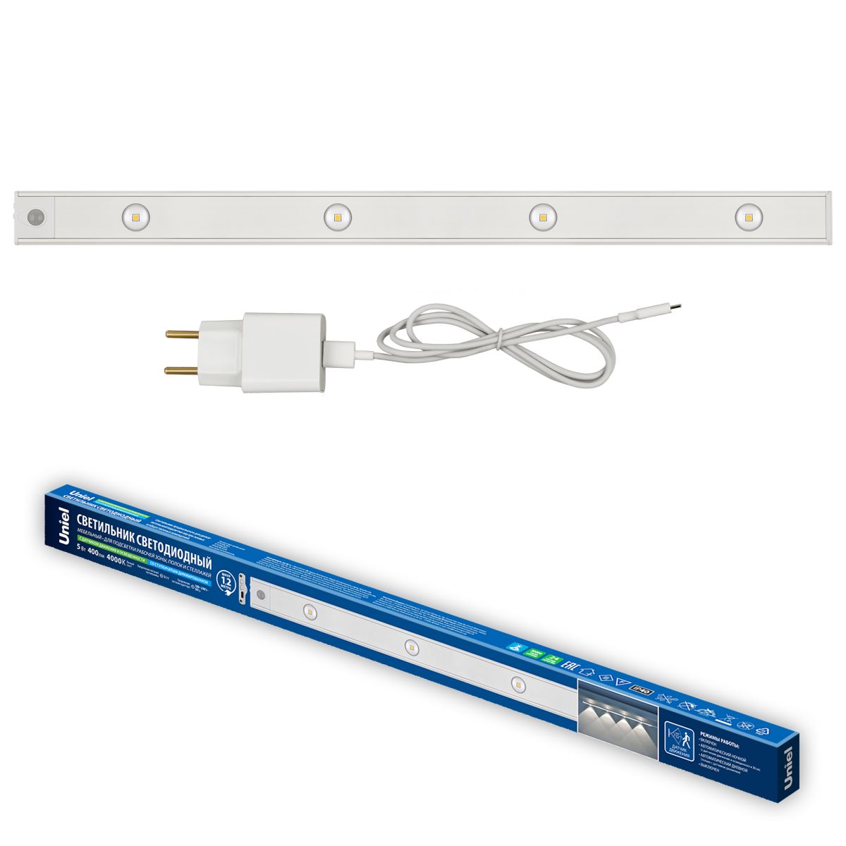 Мебельный светильник Uniel ULI-F50-5W/4000K SENSOR IP40 WHITE UL-00011956 в Санкт-Петербурге