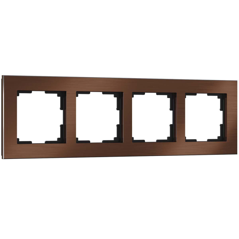 Рамка на 4 поста Werkel Aluminium коричневый алюминий W0041714 4690389158209 в Санкт-Петербурге