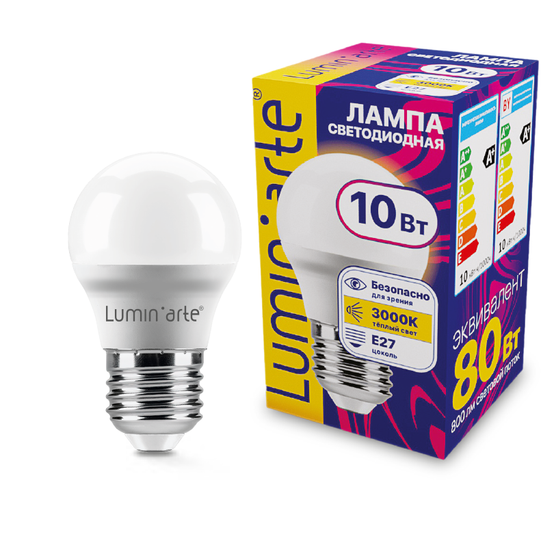 Светодиодная лампа Lumin'arte LSTD-G45-10W3KE27 в #REGION_NAME_DECLINE_PP#