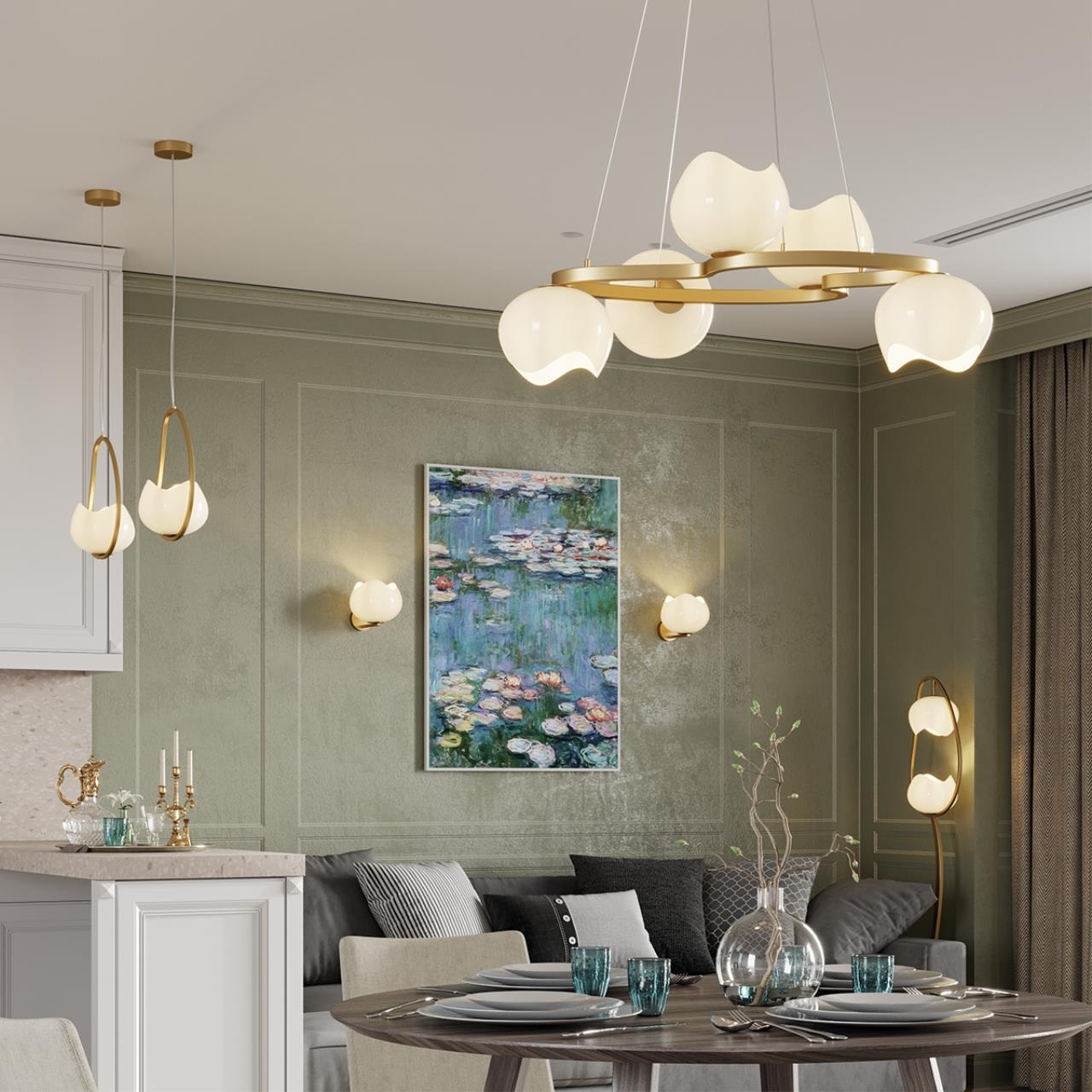 Подвесная люстра Odeon Light Waterlily 4873/5 в Санкт-Петербурге