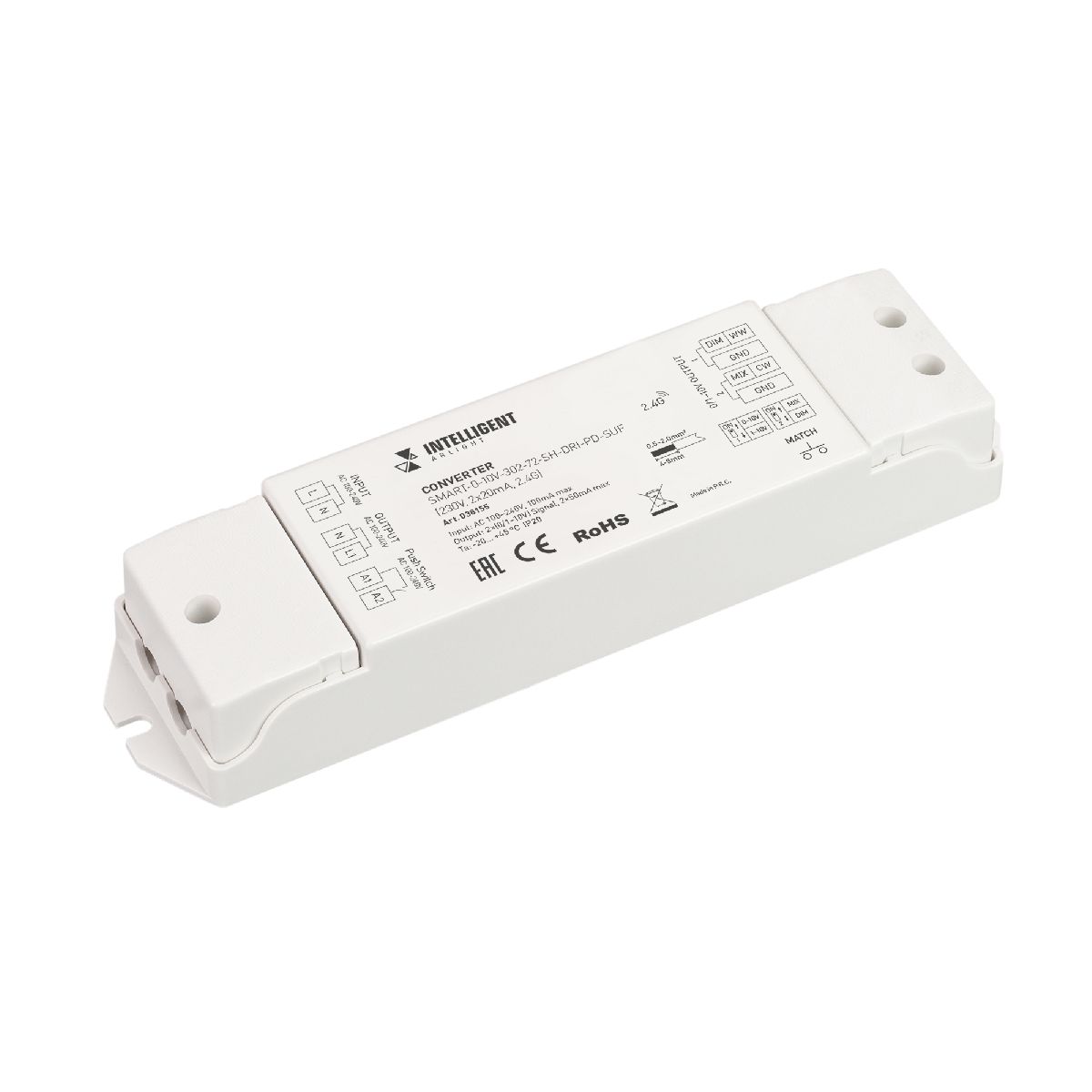 Конвертер Arlight SMART-0-10V-302-72-SH-DRI-PD-SUF (230V, 2x20mA, 2.4G) 038155 в Санкт-Петербурге