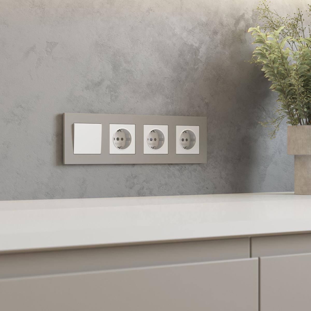 Рамка на 4 поста Werkel Slab (дымчатый софт) W0042917 4690389218453 a071628 в Санкт-Петербурге