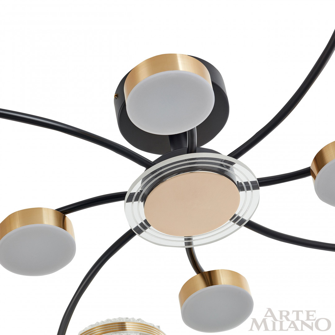 Потолочная люстра Arte Milano Ferrara 279169/4+4 BK/GD в #REGION_NAME_DECLINE_PP#
