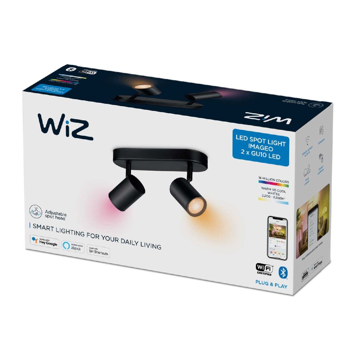 Умный спот Wiz Imageo Spots 2x5W B 22-65K RGB 929002659101 в Санкт-Петербурге