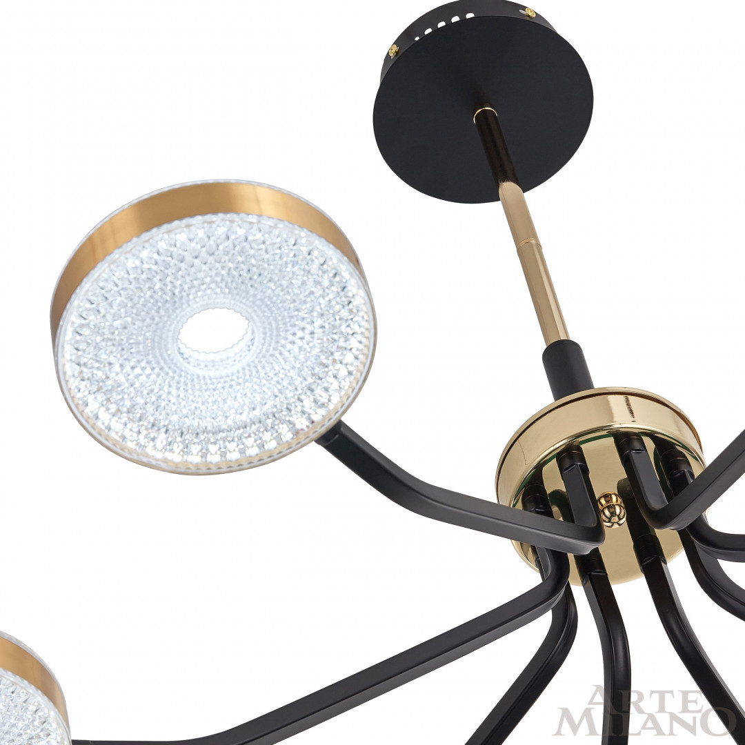 Люстра на штанге Arte Milano Ferrara 276079/8 BK/GD в #REGION_NAME_DECLINE_PP#