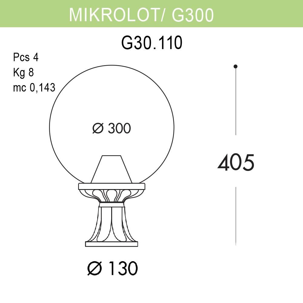 Уличный светильник Fumagalli Mikrolot/G300 G30.110.000.BYE27 в Санкт-Петербурге