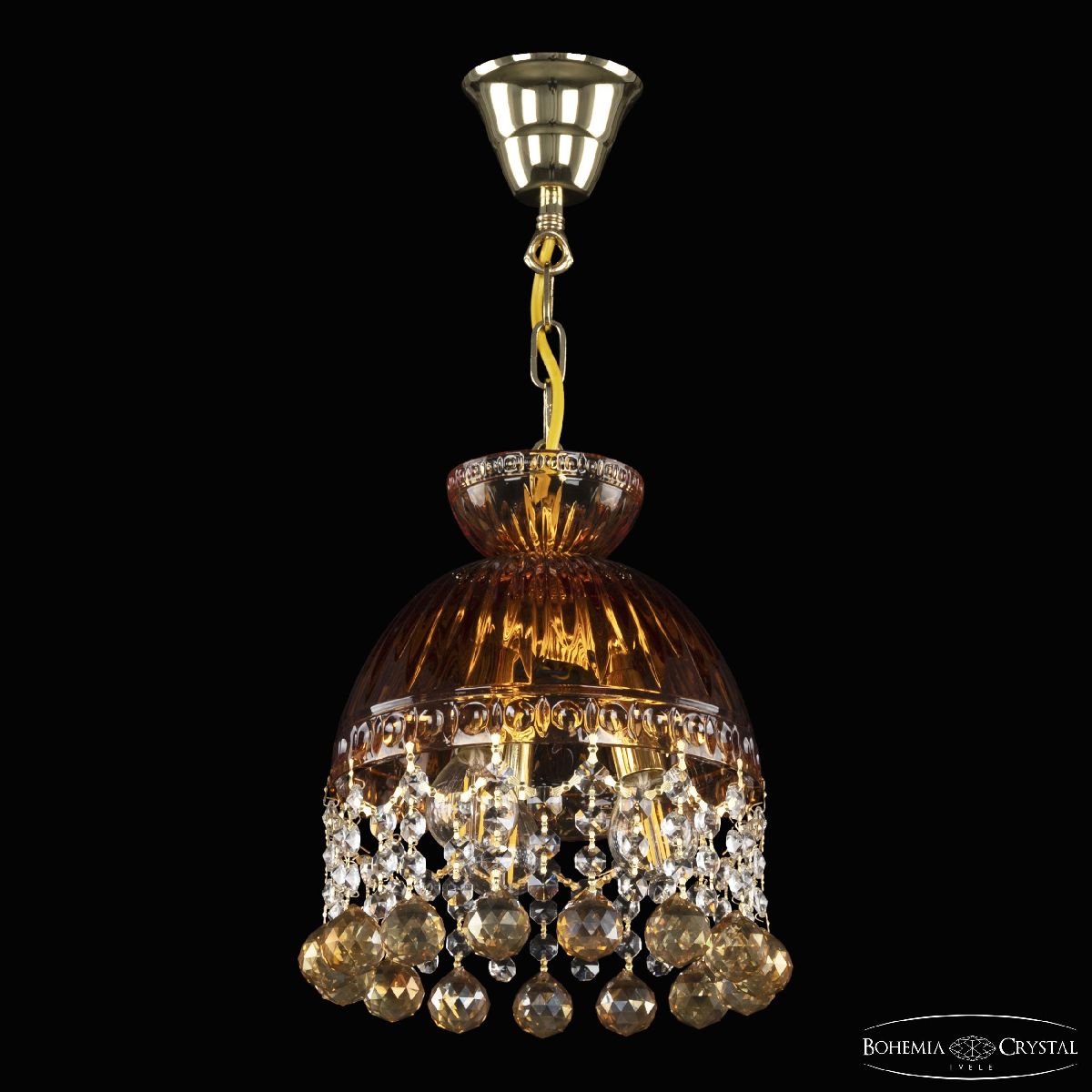 Подвесной светильник Bohemia Ivele Crystal 5478/22 G Amber/M-1G Balls K721 в Санкт-Петербурге