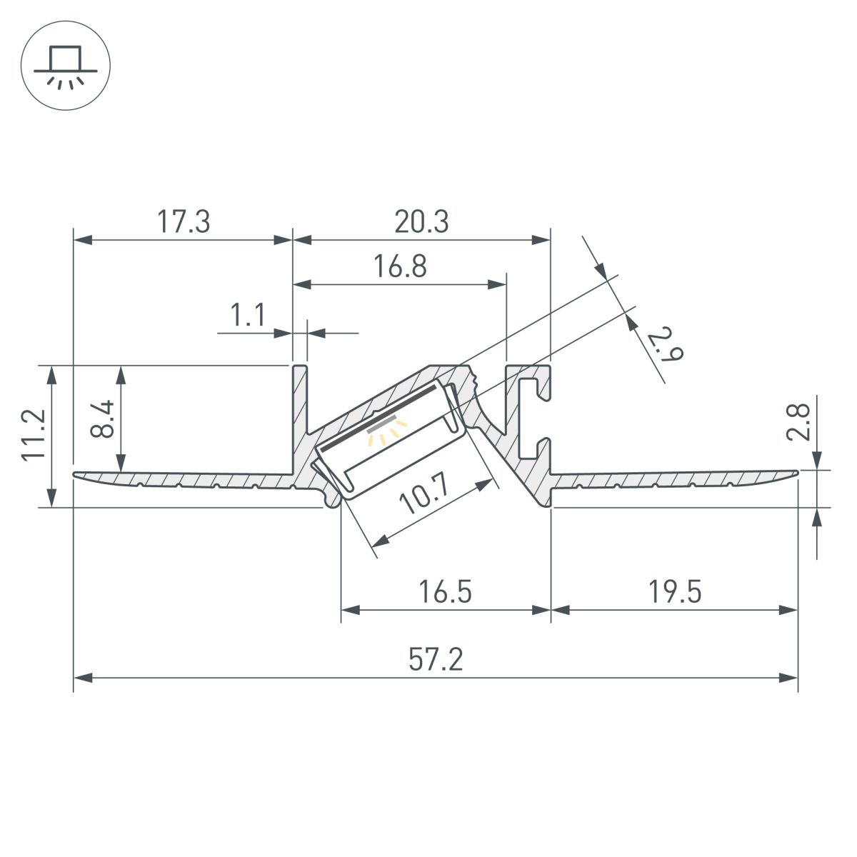 Профиль Arlight PDS-BEVEL-F-HIDE-2000 (Алюминий) 063420 в Санкт-Петербурге