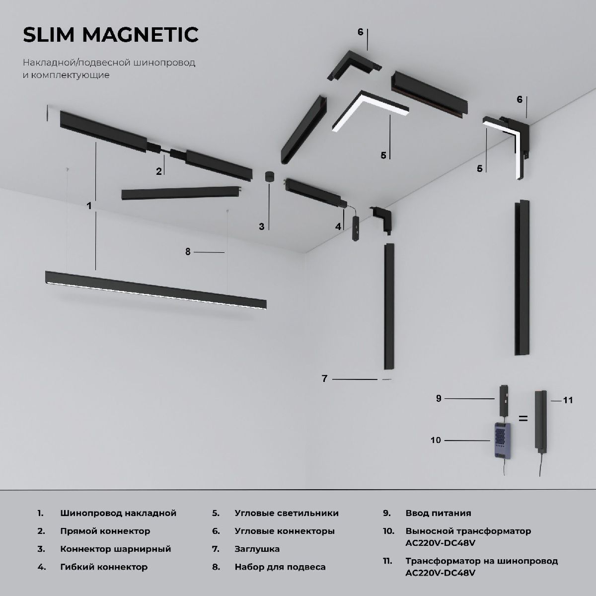 Гибкий коннектор Elektrostandard Slim Magnetic 469038918881 a061249 в Санкт-Петербурге