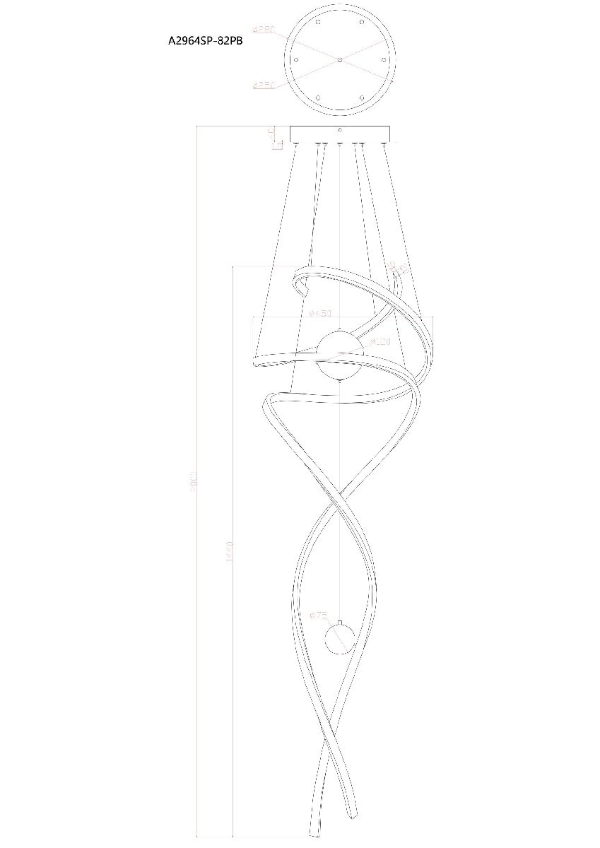 Подвесная люстра Arte Lamp Euphoria A2964SP-82PB в Санкт-Петербурге