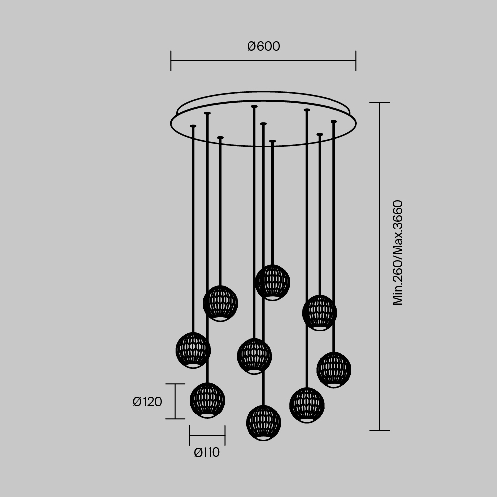 Каскадная люстра Maytoni Sapphire MOD293PL-L56BS3K в Санкт-Петербурге