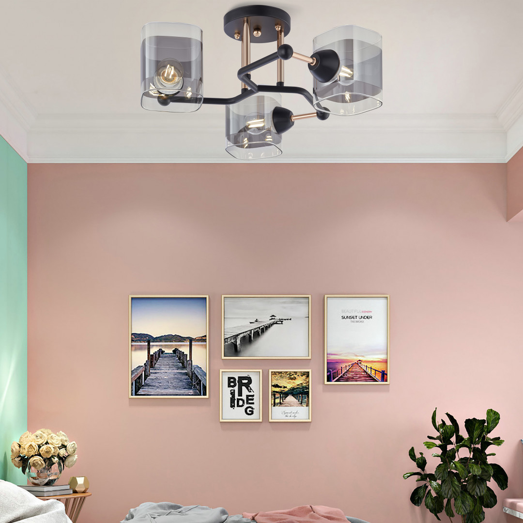 Потолочная люстра Arte Milano Amalfi 324308/3 BK+FG в #REGION_NAME_DECLINE_PP#