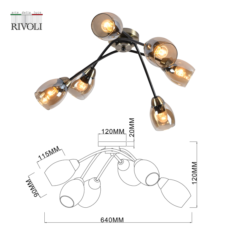 Потолочная люстра Rivoli Naiara 9138-306 Б0054899 в Санкт-Петербурге