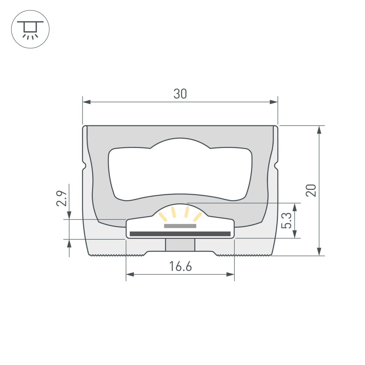 Силиконовый профиль Arlight WPH-FLEX-3020-TOP-S16-5m WHITE (Силикон) 062408 в Санкт-Петербурге