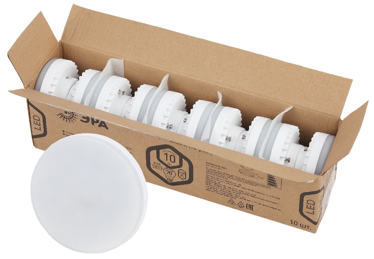 Лампа светодиодная Эра GX53 10W 6500K LED GX-10W-865-GX53 R (10-PACK) Б0045327 в #REGION_NAME_DECLINE_PP#