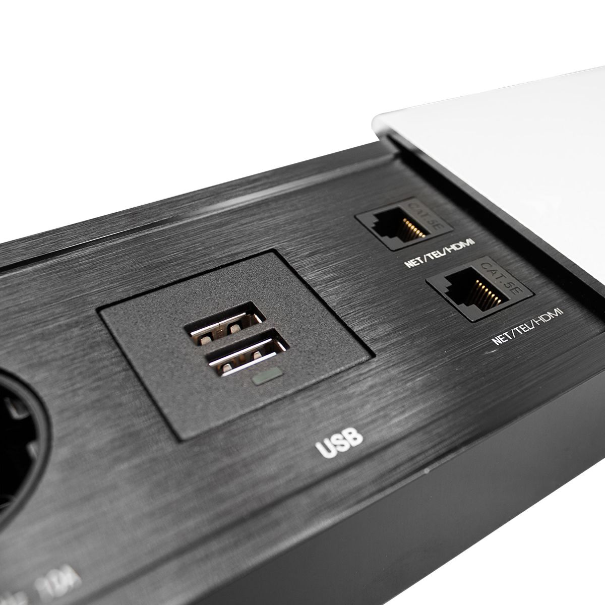 Блок розеток JX (Slide Top) (2 секции RJ-45 + 2 USB с кабелем питания) Mebax 00-00002890 в Санкт-Петербурге
