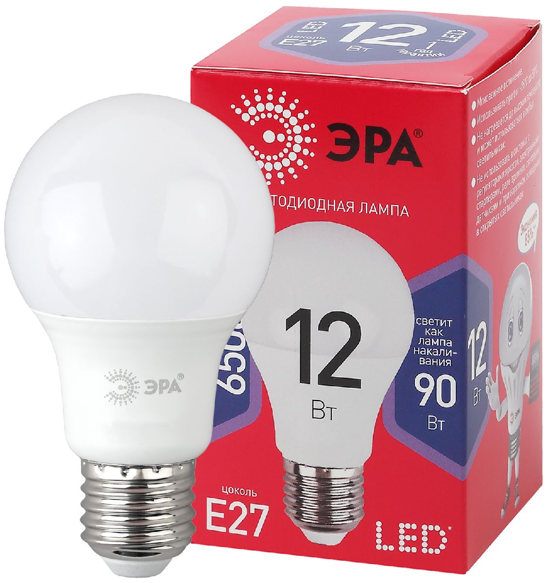 Лампа светодиодная Эра E27 12W 6500K LED A60-12W-865-E27 R Б0045325 в Санкт-Петербурге