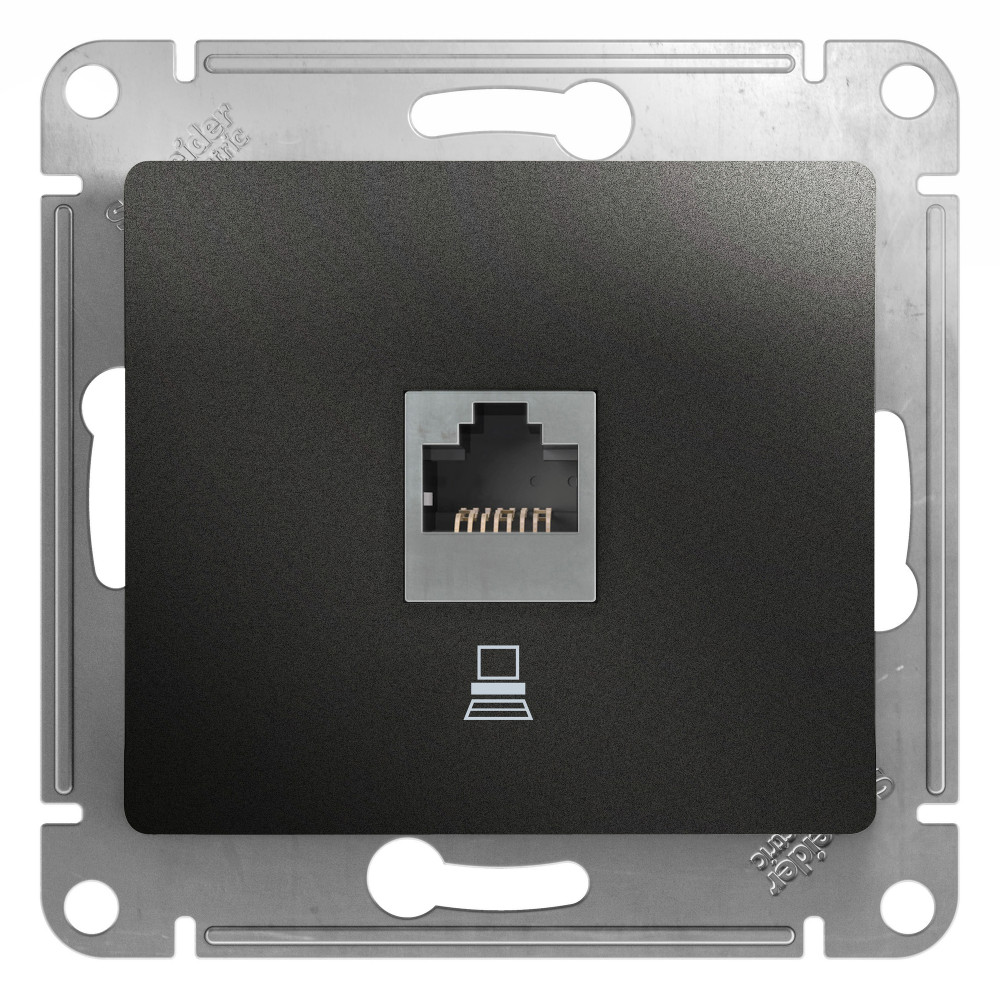 Розетка компьютерная RJ45 кат.5E Systeme Electric Glossa Антрацит GSL000781K в Санкт-Петербурге