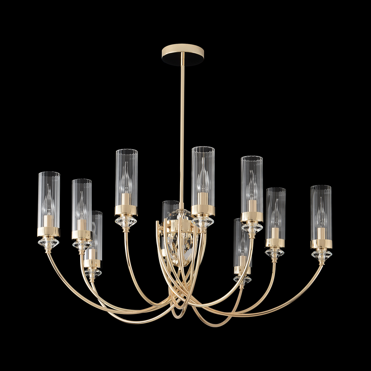 Люстра на штанге Crystal Lux SECRET SP10 GOLD в Санкт-Петербурге