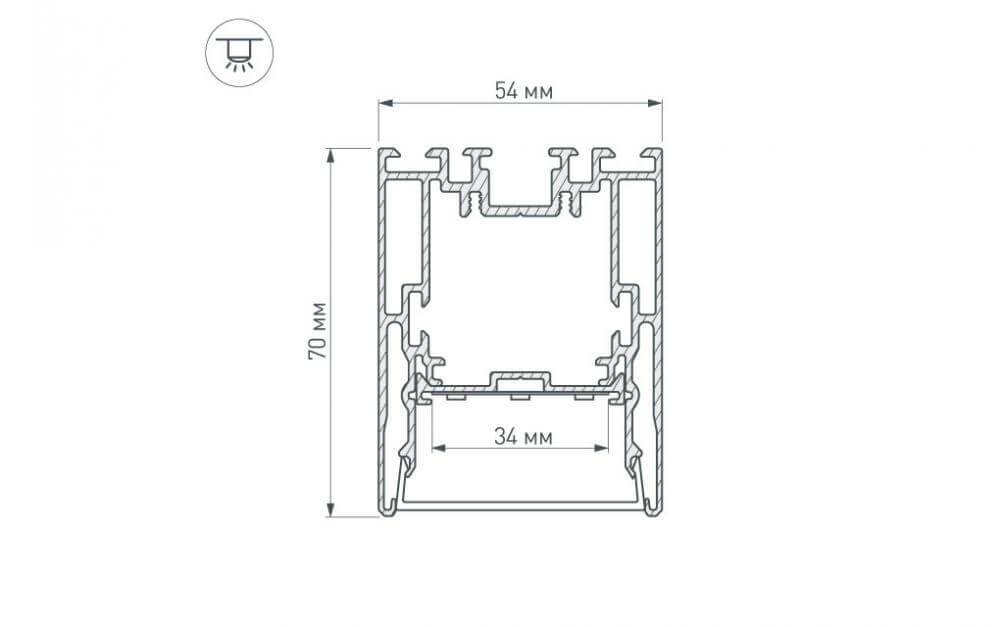 Профиль с экраном Arlight S2-LINE-5470-2500 ANOD+OPAL 021173 в Санкт-Петербурге