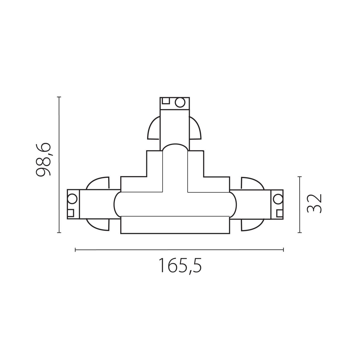 Соединение левое тройное перекидное с подводом питания к треку 5040xx-(F)/(R) Lightstar Quattro 504137-FRPSL в Санкт-Петербурге