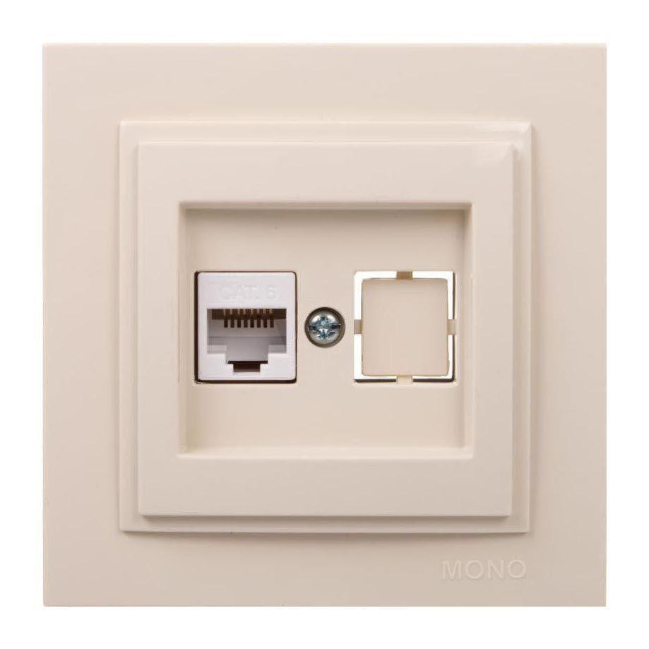 Розетка компьютерная Rj45 Cat6 Mono Electric Despina крем 102-170005-125 в Санкт-Петербурге