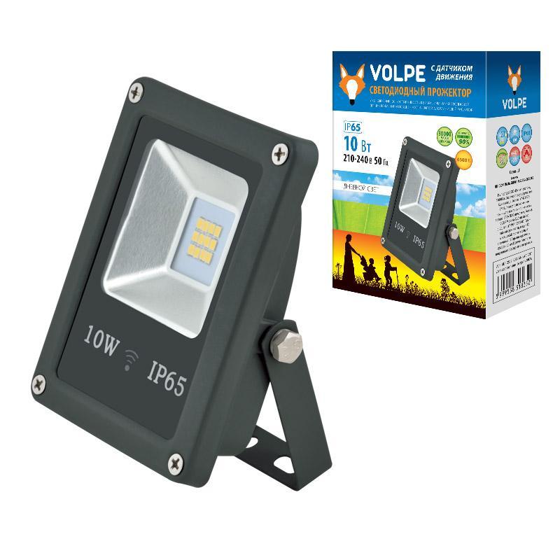 Прожектор светодиодный (UL-00001910) Volpe 10W ULF-Q509 10W/DW Sensor IP65 210-240B Black в Санкт-Петербурге