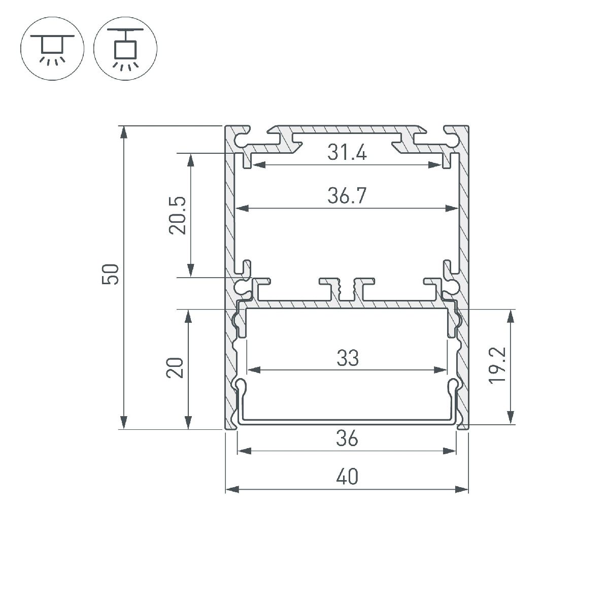 Алюминиевый профиль Arlight SL-LINE-4050-3L-2000 ANOD BLACK 044670 в Санкт-Петербурге