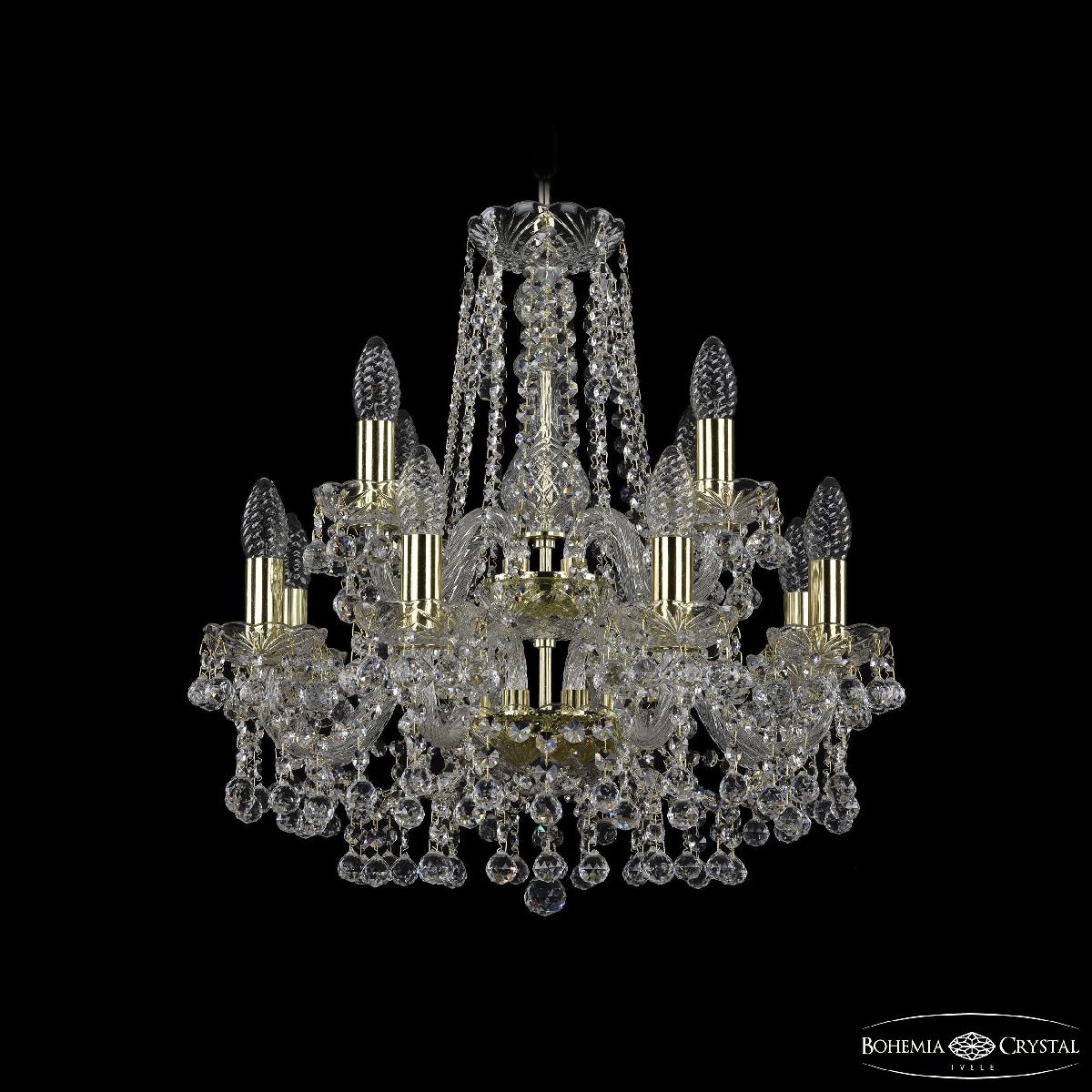 Подвесная люстра Bohemia Ivele Crystal 1409/8+4/160/2d G в Санкт-Петербурге