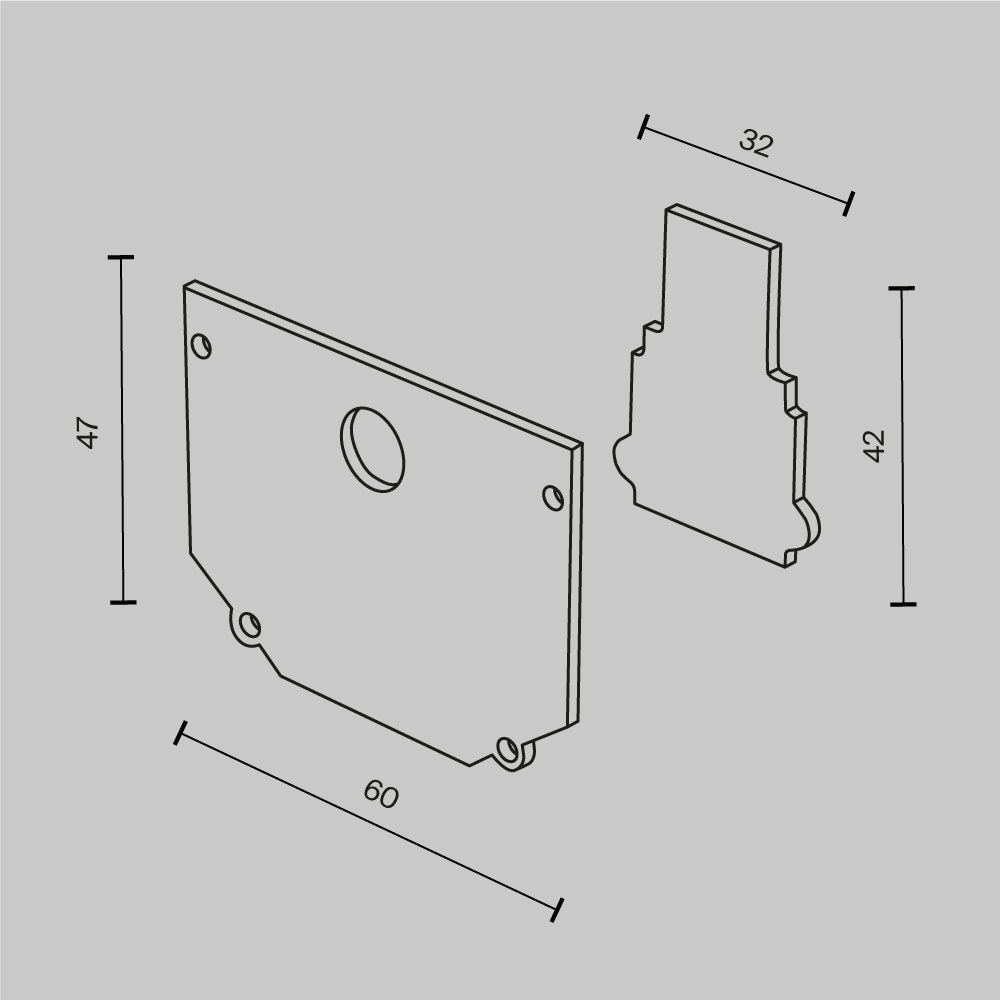 Комплект заглушек к шинопроводу Maytoni Technical Magnetic track system Exility Accessories for tracks Exility TRA034EC-SCH-42B в Санкт-Петербурге