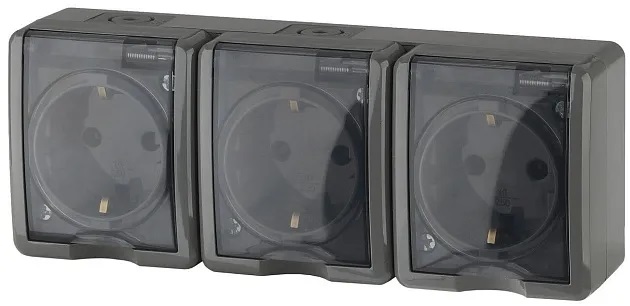 Розетка ЭРА Эксперт 3х2P+E IP54 со шторками 16A 250V 11-2406-03 Б0020723 в Санкт-Петербурге