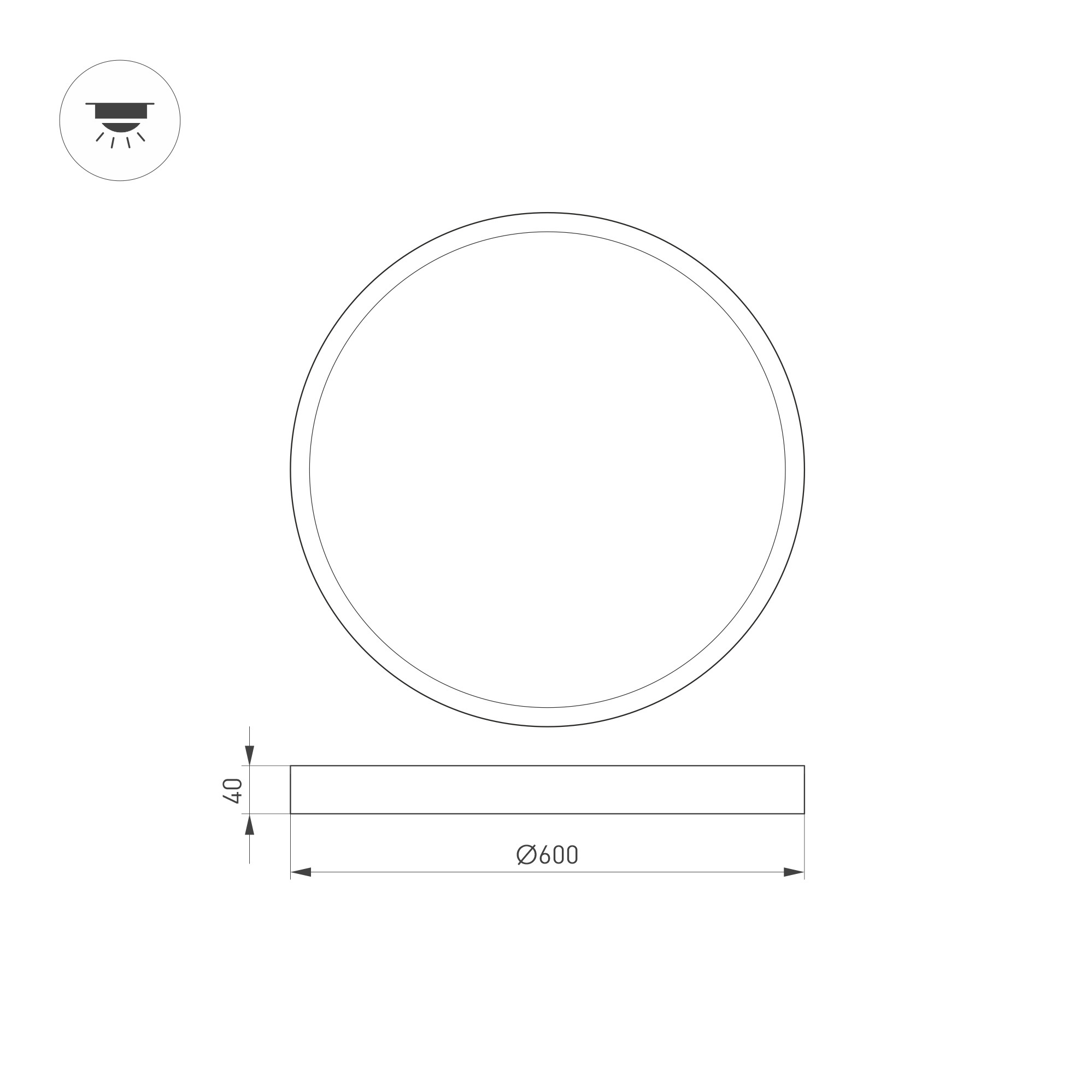 Настенно-потолочный светильник Arlight SP-Basic-R600-48W Warm3000 020524(1) в Санкт-Петербурге