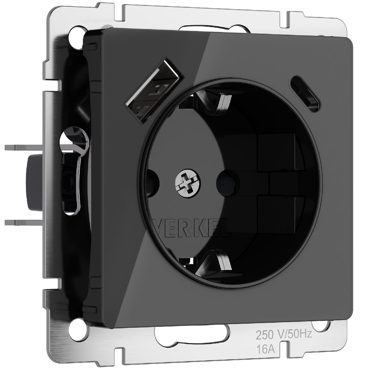 Розетка с заземлением, шторками и USB тип A+C Werkel 4690389197741 W1171748 a064044 в Санкт-Петербурге