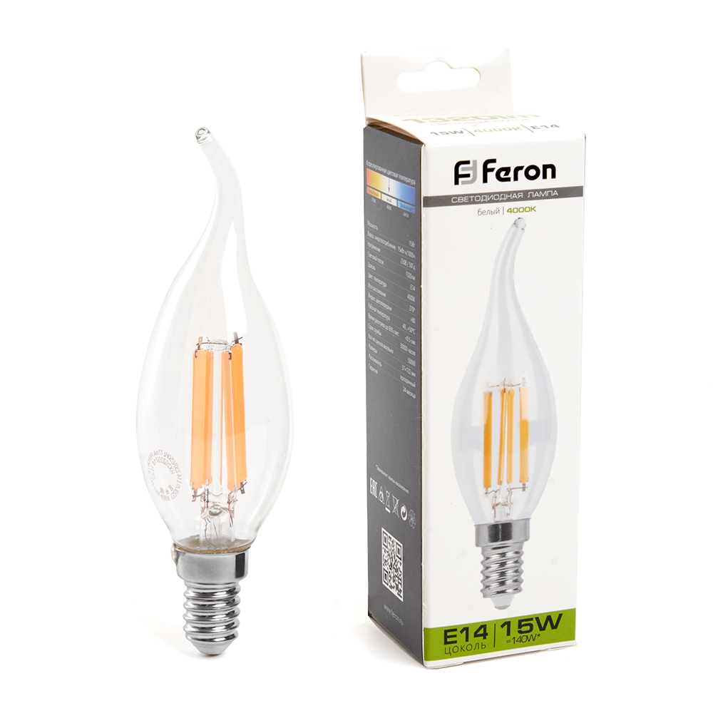 Лампа светодиодная Feron LB-718 Свеча на ветру E14 15W 4000K 38263 в #REGION_NAME_DECLINE_PP#