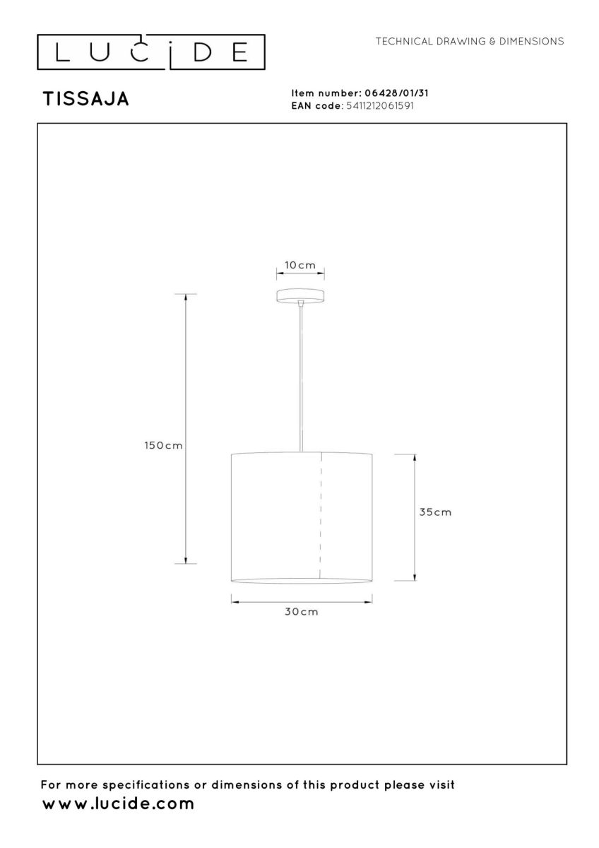 Подвесной светильник Lucide Tissaja 06428/01/31 в Санкт-Петербурге