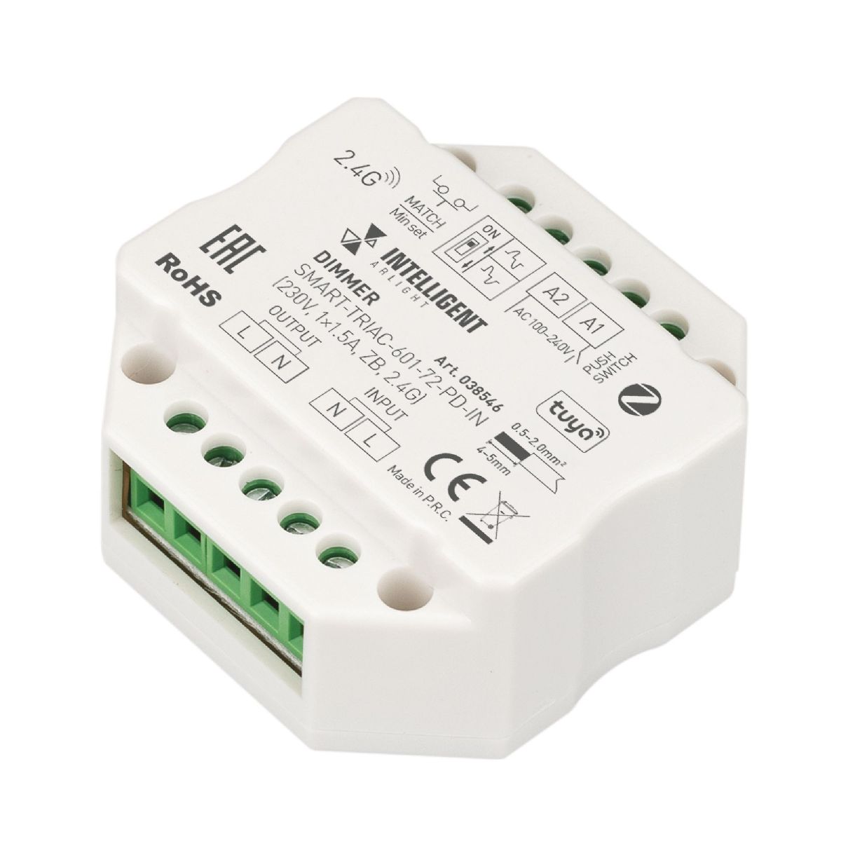 Диммер Arlight SMART-TRIAC-601-72-PD-IN (230V, 1x1.5A, ZB, 2.4G) 038546 в Санкт-Петербурге