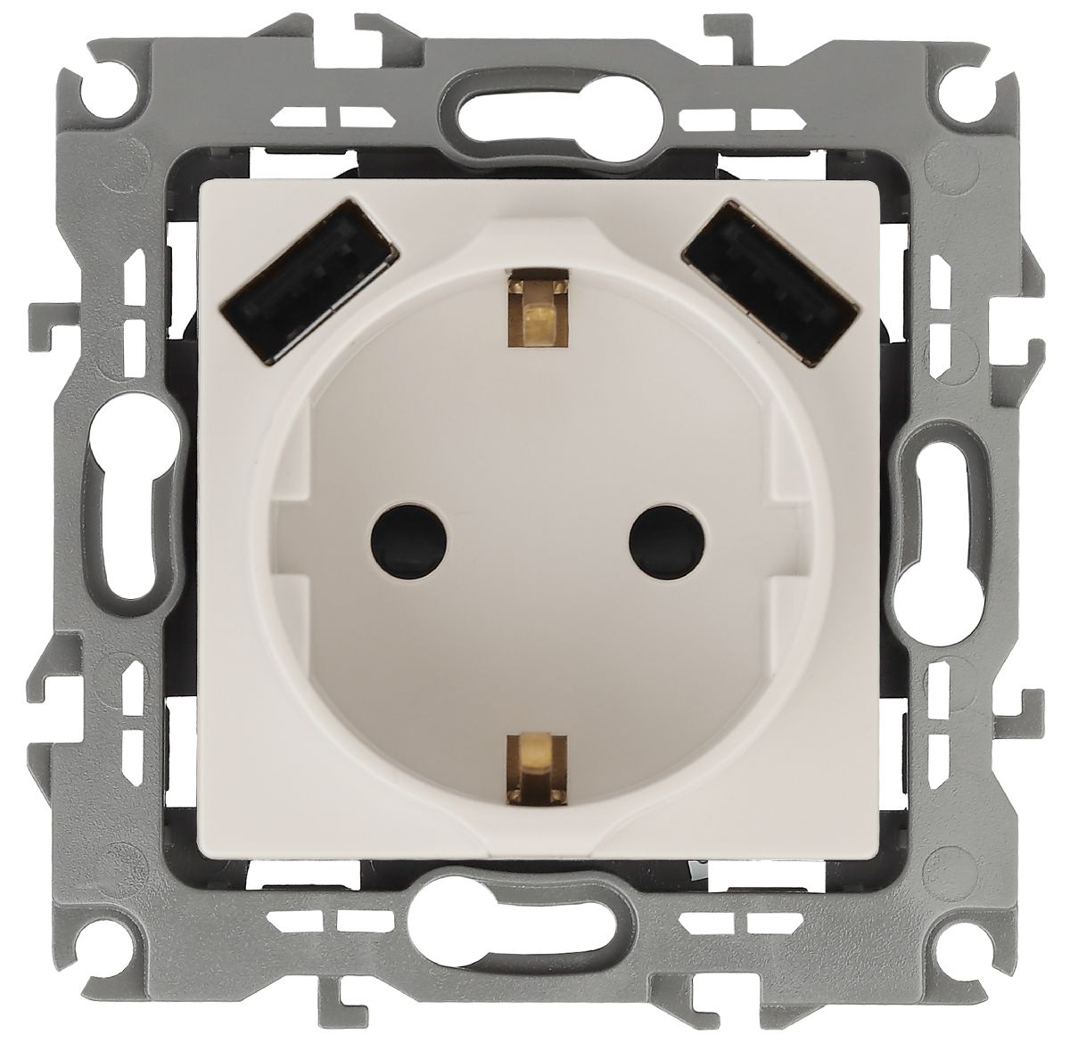 Розетка 2P+E со шторками и 2xUSB Эра 12-4109-02 Б0047841 в #REGION_NAME_DECLINE_PP#