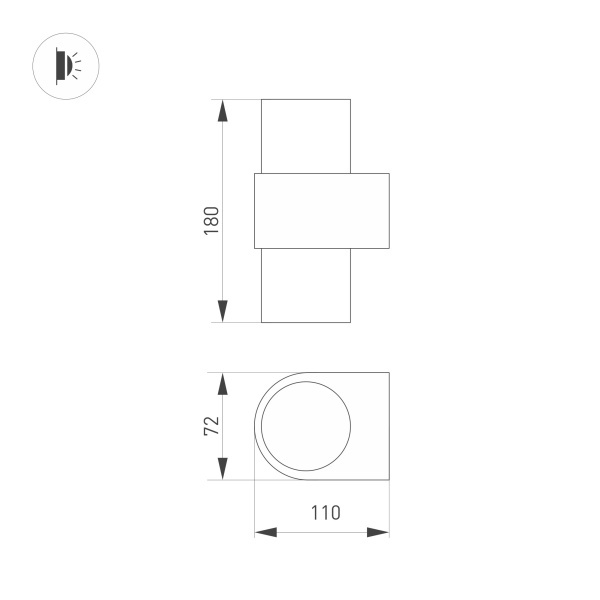 Настенный светильник Arlight SP-Spicy-Wall-Twin-S180x72-2x6W Warm3000 033733 в Санкт-Петербурге