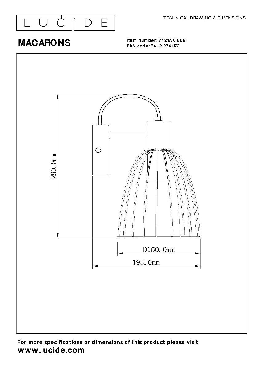 Бра Lucide Macarons 74217/01/66 в #REGION_NAME_DECLINE_PP#