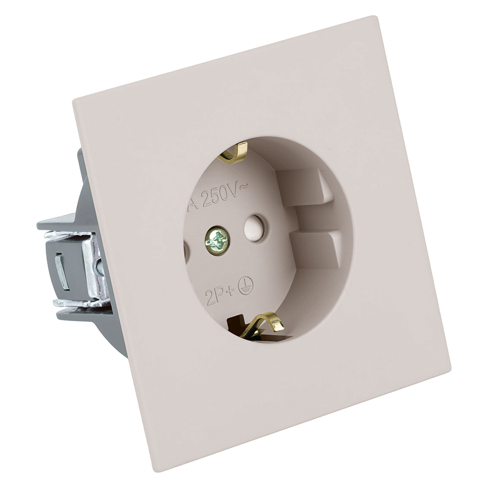 Розетка 1-местная с защитной шторкой с/з (механизм) Stekker Мия 250В 16А RST16-3110-08 пудровый жемчуг 50484 в #REGION_NAME_DECLINE_PP#